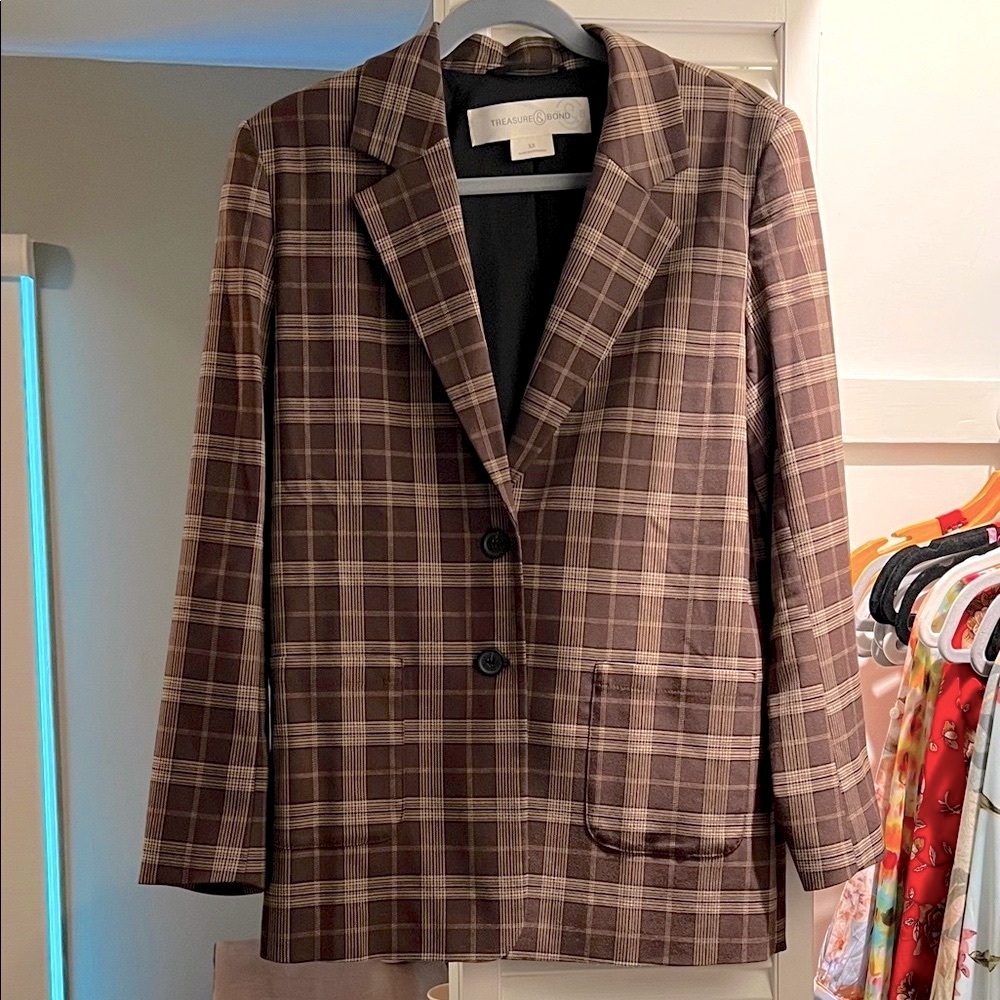 Brown Plaid Blazer